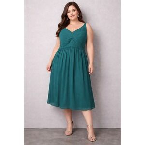 Kennedy‎ Blue Bridesmaid Formal Gown Dress Size 24 (Altered) Forest Hunter Green